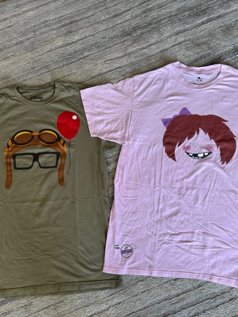 Disney Pixar Up Carl and Ellie Character Face Matching Shirts Set